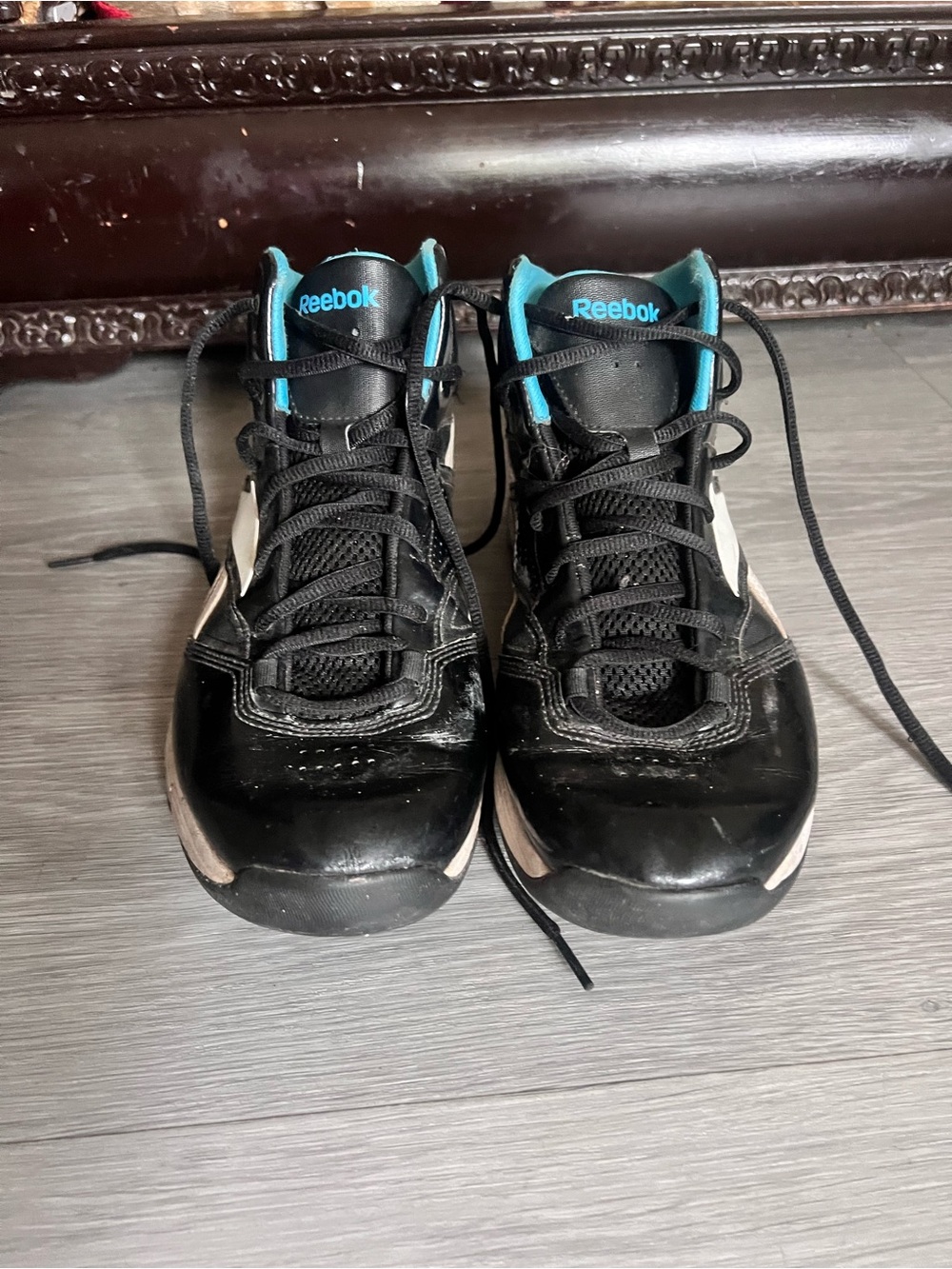 Reebok Black Sneakers with Teal Accents